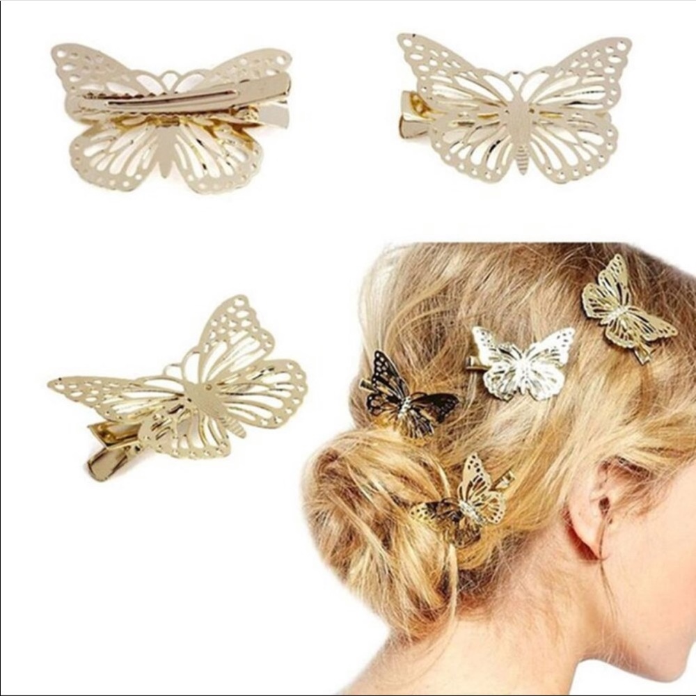 Gold Butterfly Hairpin